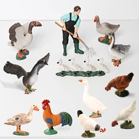 hand painted simulation chicken duck goose farm animal model action figuresfigurines decoration accessories pvc crafts statue