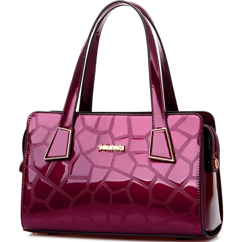 

Fashion Designer High Quality Pillow Tote Clutch New Solid Patent Leather Shoulder Messenger Bags Handbags Women Famous Brands