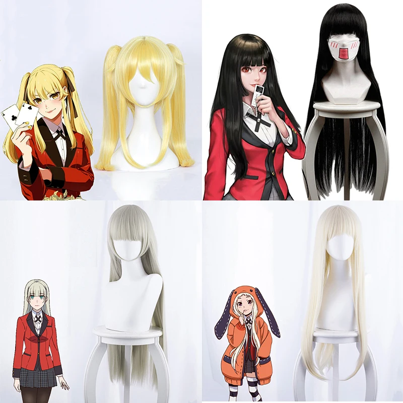 

Аниме Kakegurui компульсивный игрок Косплей парики Ririka Momobami Runa Yomozuki Mary Saotome Yumeko Jabami косплей синтетические парики