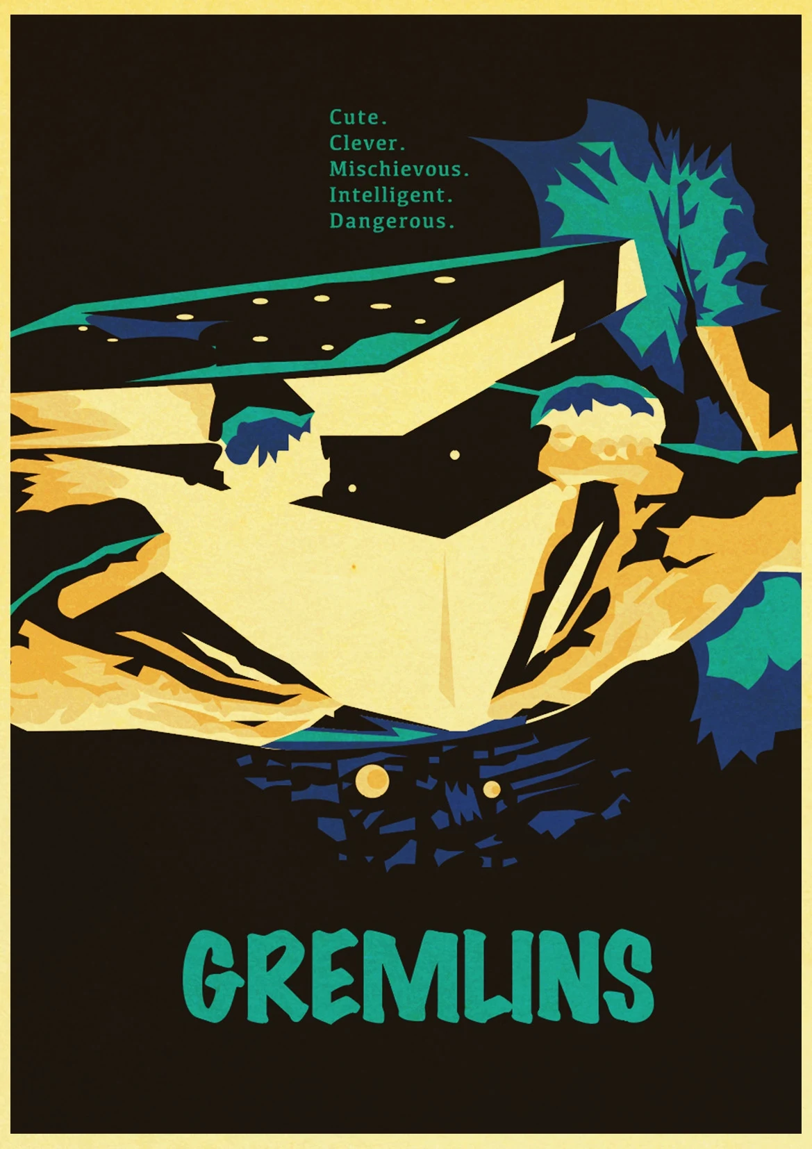 

Classic Thriller Movie Gremlins Retro Poster Good Printed Home Room Wall Decorative Painting Sticker