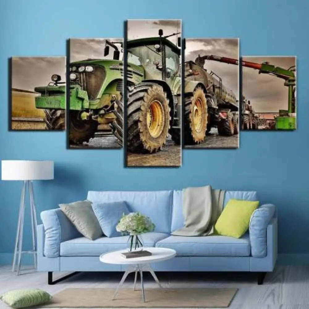 

Unframed 5Pcs Vintage Farming Tractor Harvest Feed Canvas HD Posters Wall Art Pictures HD Paintings Home Decor Room Decoration