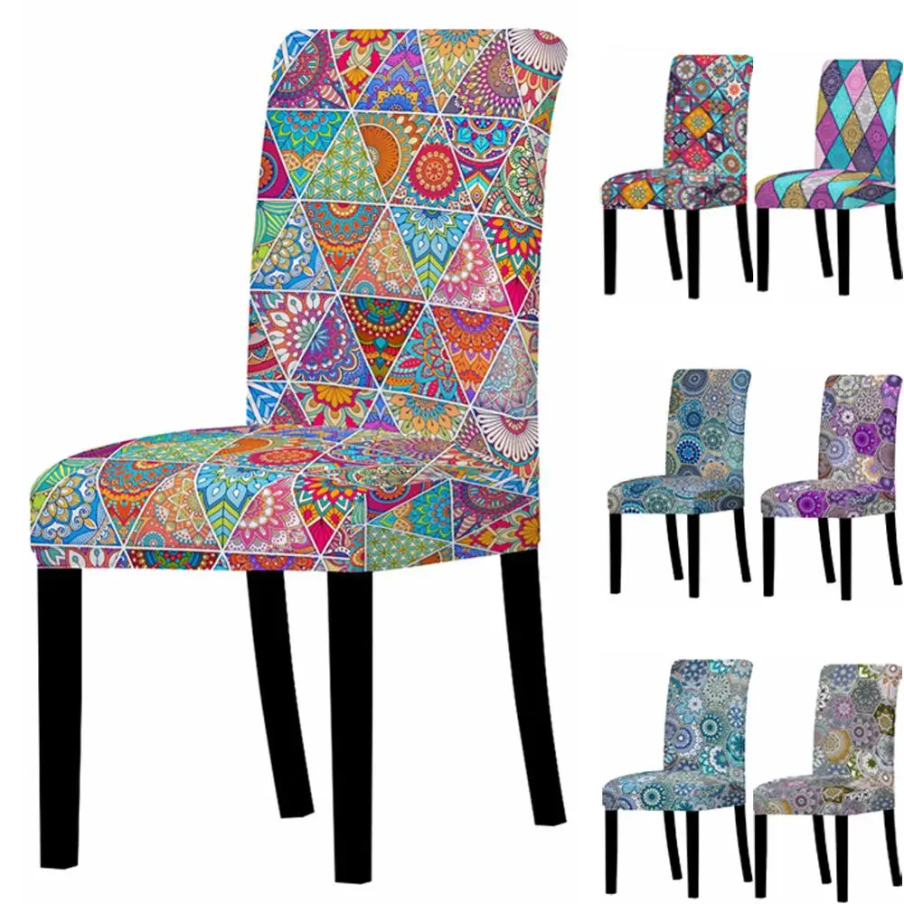 3D Мандала Цветочный Принт Чехол для стула столовой чехлы на стулья с высокой