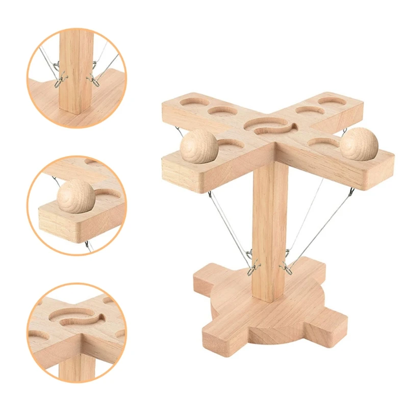 

Handmade Wooden Loop Throwing Hook Bars Drink Games 4-person Quick-paced Interactive Battle Wine Table Game for Children Adult P