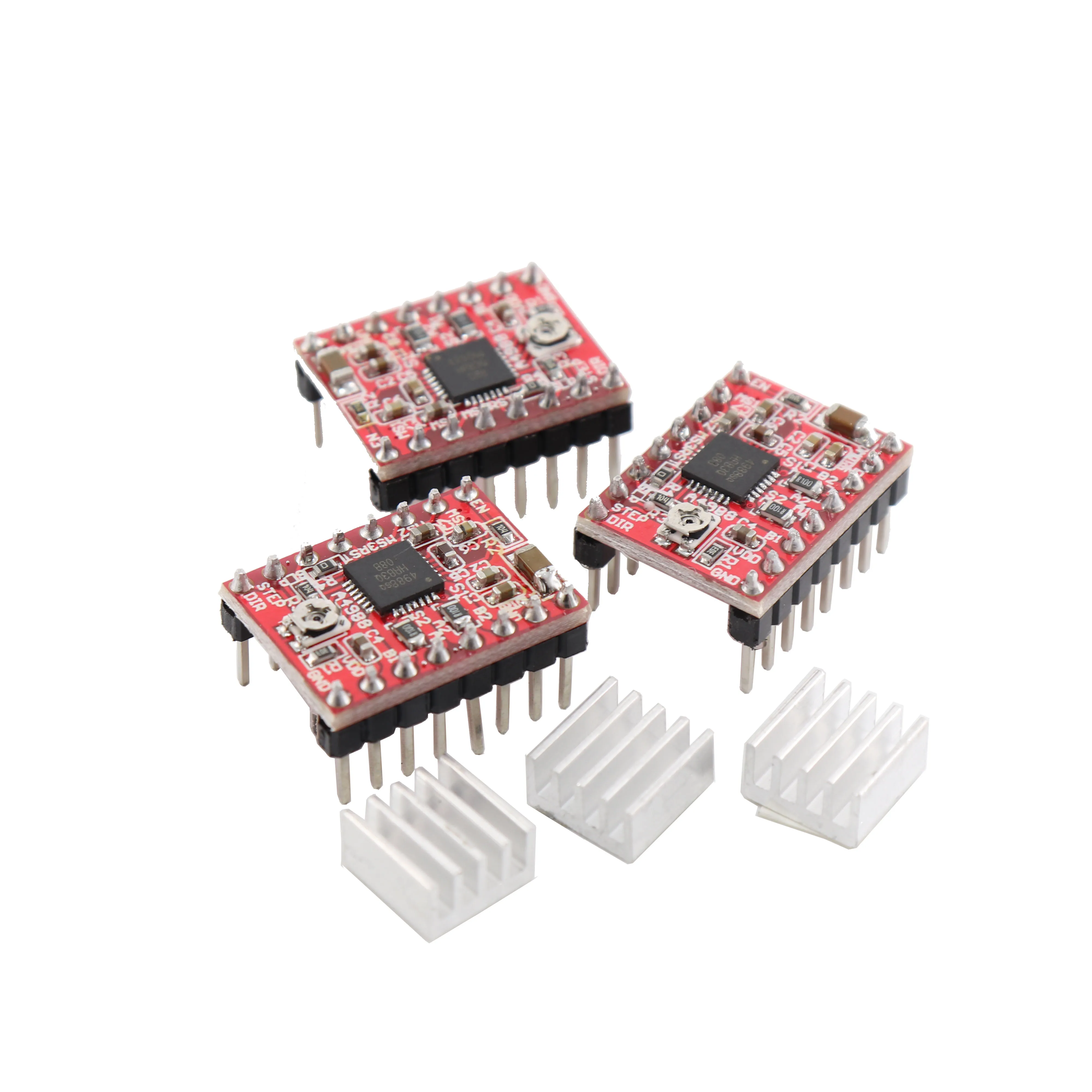 Новый шаговый двигатель Reprap Драйвер A4988 Stappenmotor модуль драйвера met радиатор для 3D
