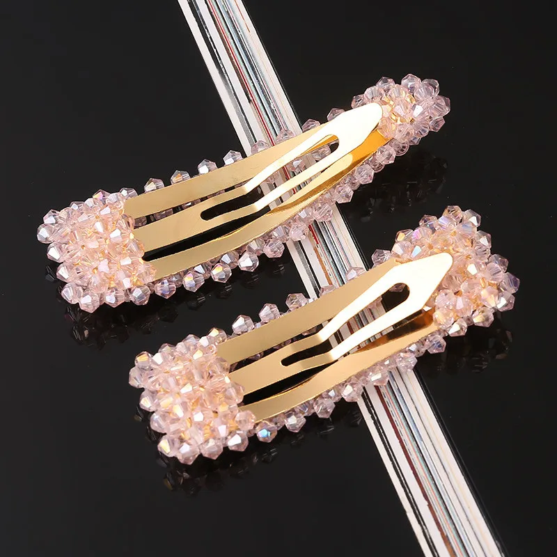 

1 Set Of Handmade Color Crystal HairClips, Ladies Fashion Bow Hair Clips, Headdress Girls, Geometric Wild LiuSeaClips