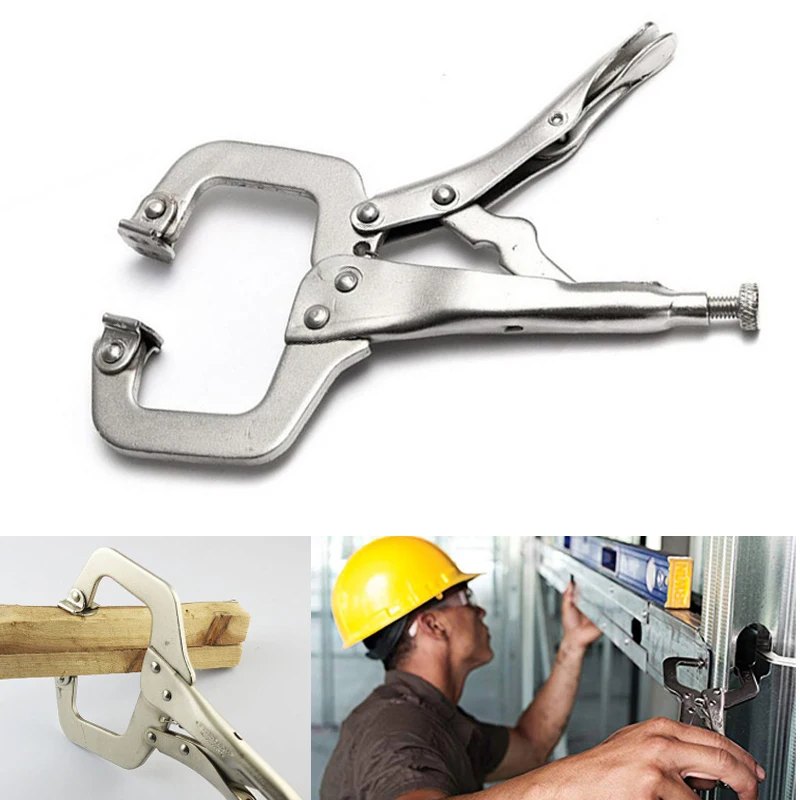 

Clamp weld Clip Woodwork Tenon Locator Grip Vise Lock Jaw Swivel Pad Wood Fix Plier Pincer Tong Work Alloy Steel Hand tool