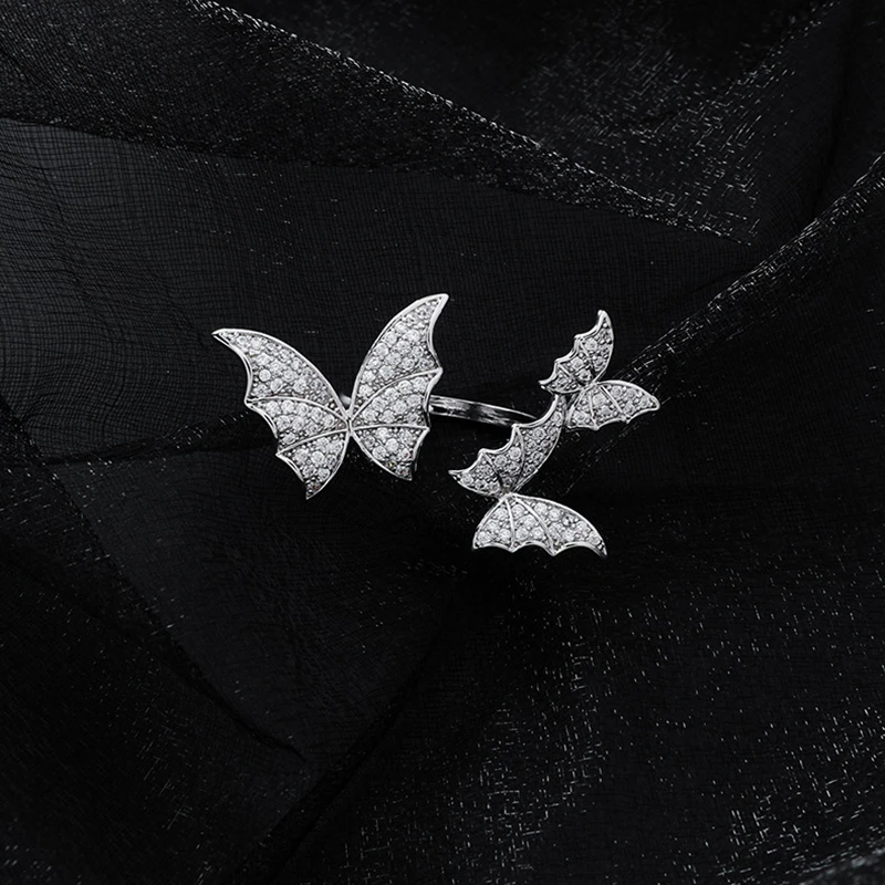 Корейские модные кольца с регулируемым размером бабочки для женщин нежные