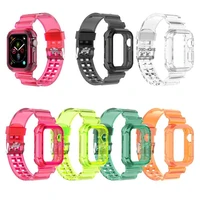 silicone strap for apple watch band series 7 6 2 3 4 5 transparent band for iwatch se strap 38mm 40mm 42mm 44mm wirst