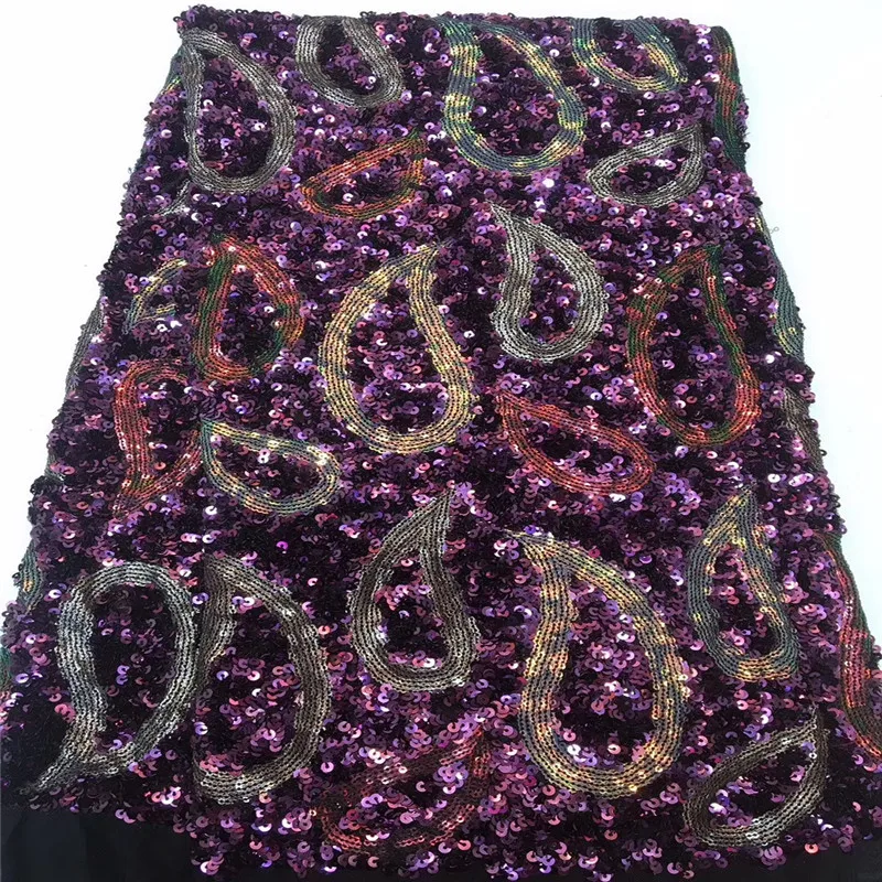 2019 Latest Nigerian Wedding Lace Fabric High Quality African French Tulle 3D Sequined Dress | Дом и сад