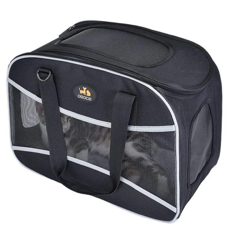 

OSOCE Собаки Сумки портативная переноска для собак Сумка с дышащей сеткой сумка-переноска для маленьких собак Складная кошки Сумки из натурал...