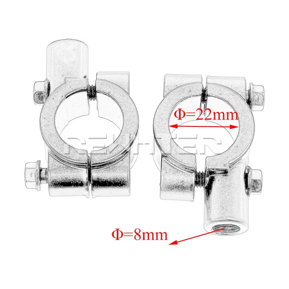 2 шт. черный серебряный аксессуары для мотоциклов зажим для крепления зеркала держатель зеркала заднего вида размер 22 мм 10 мм 8 мм 10 мм 25 мм