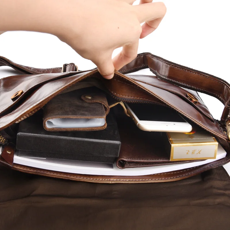 

Business Men's Shoulder Bag Messenger Bag Briefcase Large Capacity Retro