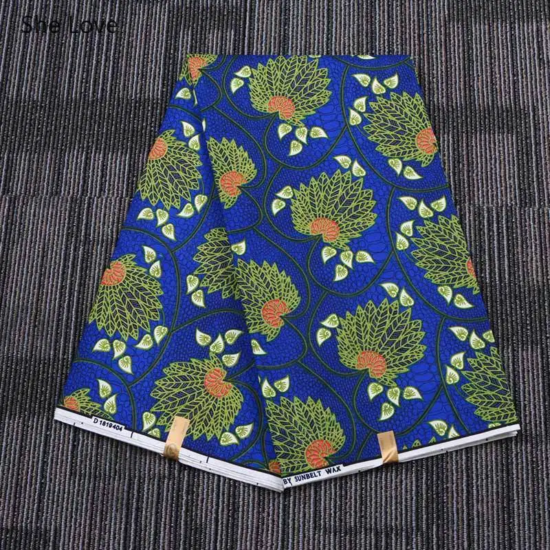 Тканевая ткань Chzimade из натурального воска с цветочным принтом 1 ярд африканская