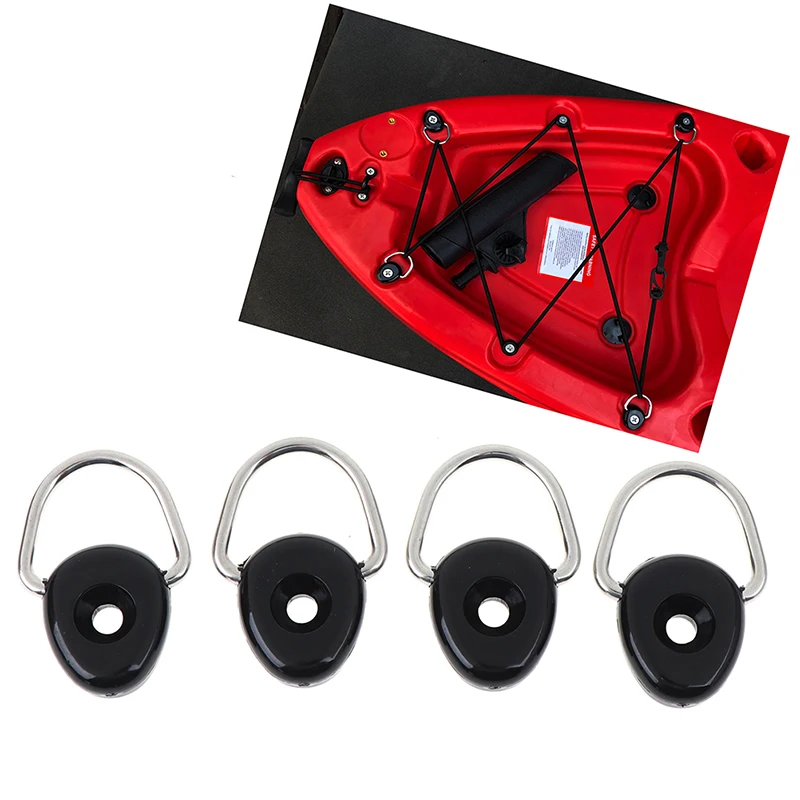 

4Pcs Loop Buckle Camping Marine D Ring Accessories Tie Down Water Sports Fishing Kayak Canoe Small Rigging Sailing Pivoting