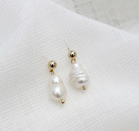 Серьги-гвоздики женские с натуральным жемчугом ручной работы | Украшения и