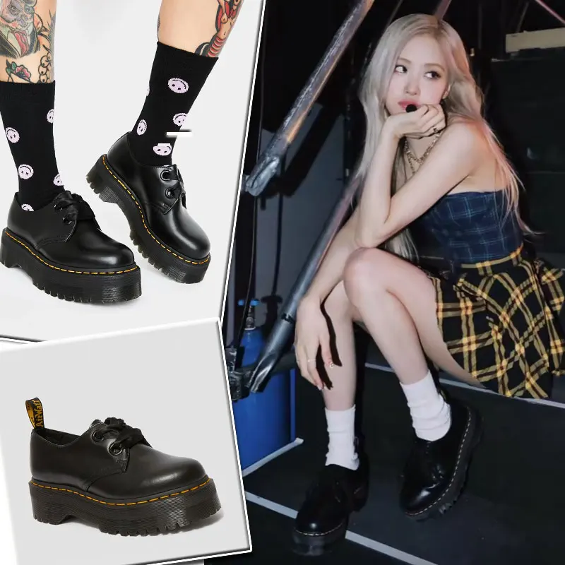 Martens женская обувь HOLLY кожаная на платформе Doc Модная и удобная трендовая для