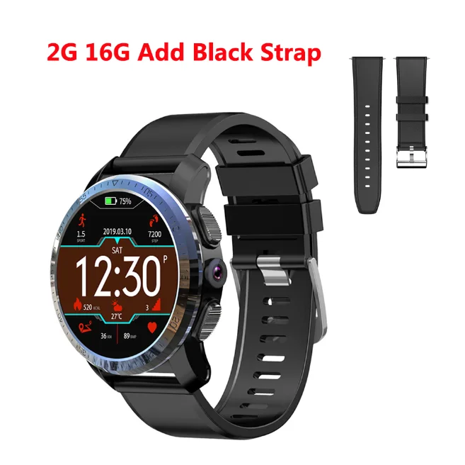 Add Black Strap Смарт-часы Kospet Optimus Pro с gps, 2 ГБ, 16 ГБ, водонепроницаемые, 1,39 дюймов, Android7.1.1, AMOLED, WiFi, с камерой 8,0 МП, спортивные Смарт-часы для мужчин - Цвет: Add Black Strap