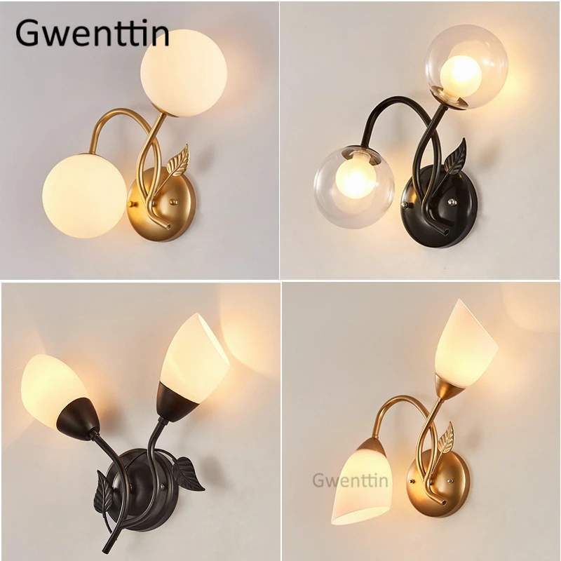

Modern Magic Bean Led Wall Lamps Glass Ball Mirror Light Nordic Gold Wall Sconce for Bathroom Bedroom Bedside Lamp Home Decor
