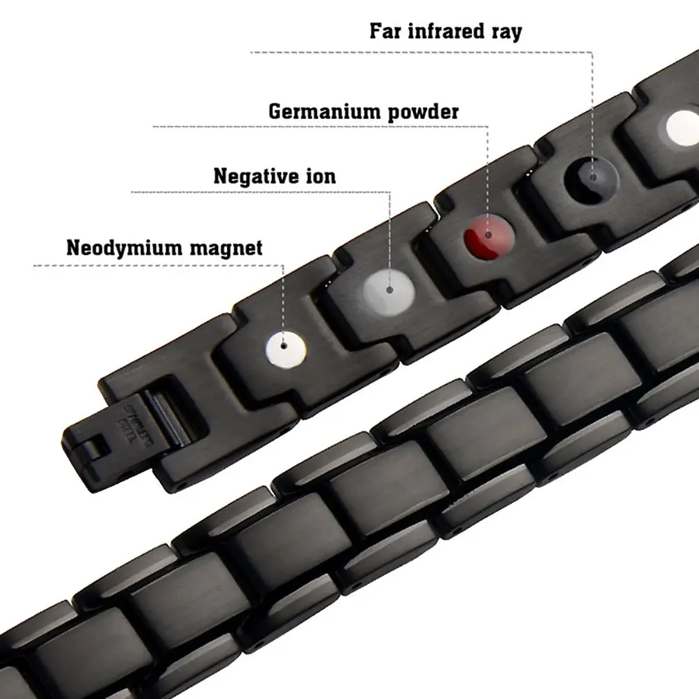 

European And American Men'S Magnetic Bracelet Magnetic Hematite Titanium Steel Bracelet Detachable