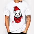 Мужская классическая белая футболка STRAYDOGS, модная Рождественская Футболка с принтом панды