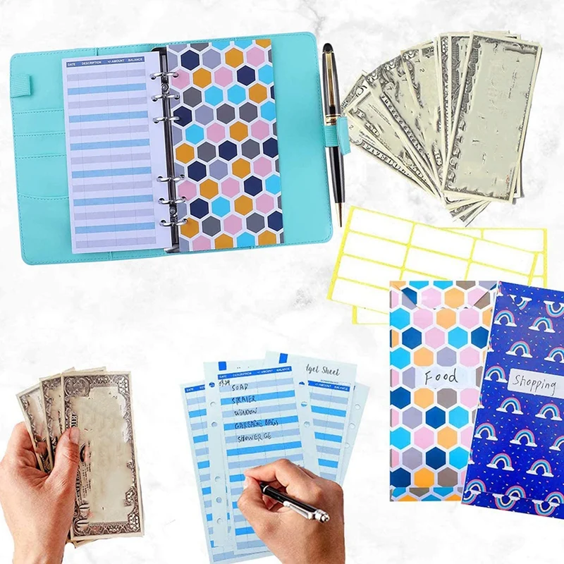 

27 A6 PU Leather Folder Budget Cash Envelope System Finishing Tool Budget Wallet Expenditure Tracking Budget Wallet Cash