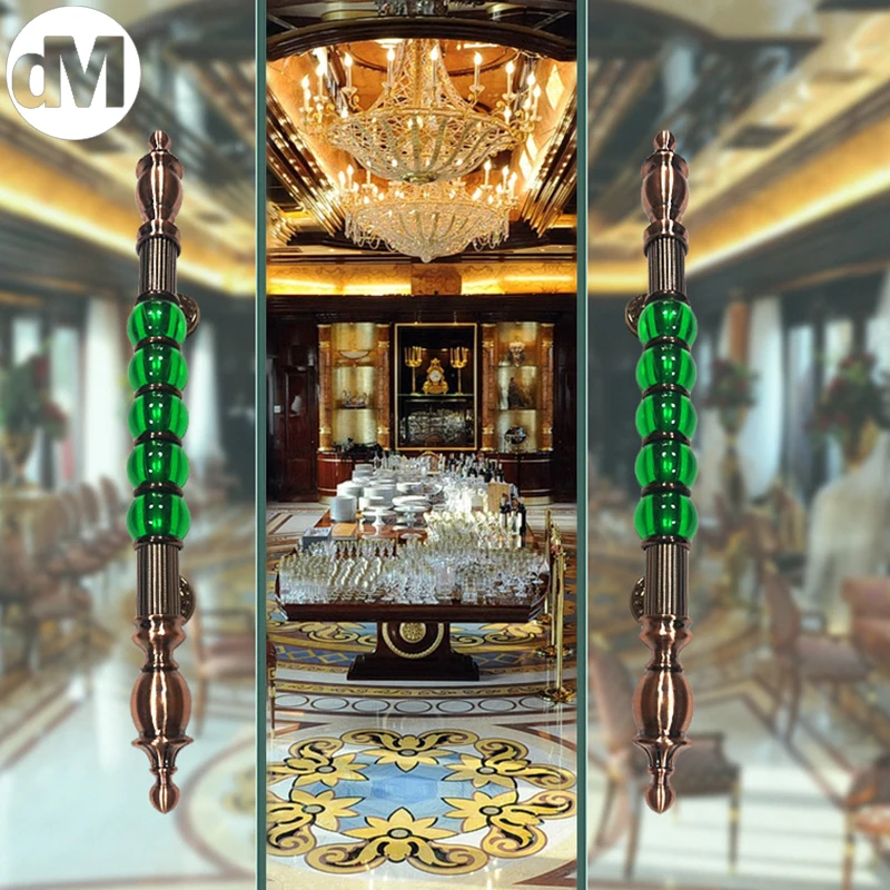 

Современная дверная ручка с зеленым хрустальным шаром DM 2 шт./компл., парные ручки для гостевых отелей, дома, офиса, комнаты, виллы, раздвижные...