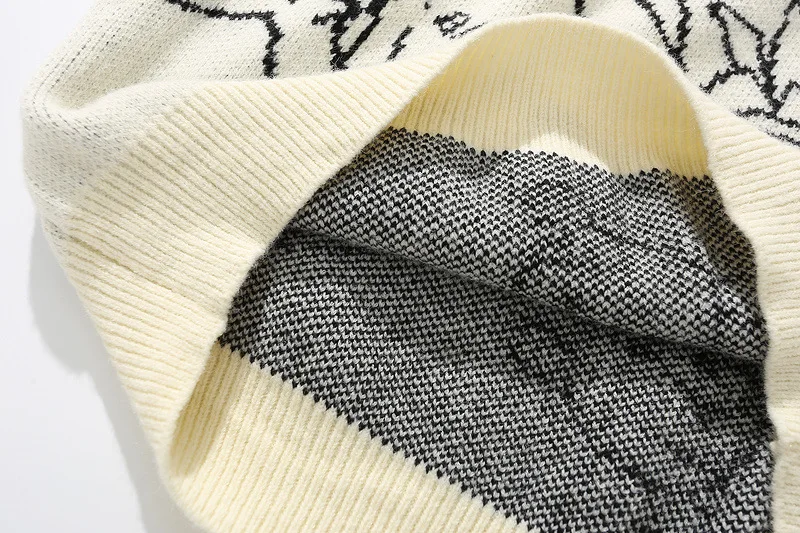 

Yemoclie Harajuku Sweater Knitted Pattern Oversized Sweaters for Men 2020 Winter Hip Hop Casual Women Pullovers