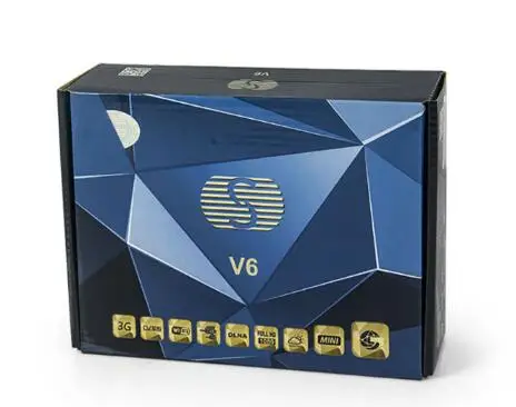 10 шт. S-V6 Мини HD спутниковый ресивер Поддержка слот для карт и Newcamd веб ТВ USB Wifi 3G Biss