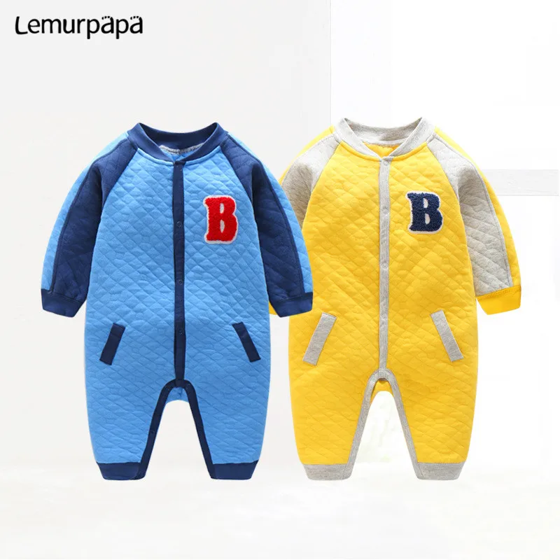 

Infant New Baby Clothes Rompers Onesie Boys Girls Jumpsuits Long Sleeve Autumn Costume Newborn Cotton Letter B Baby Romper
