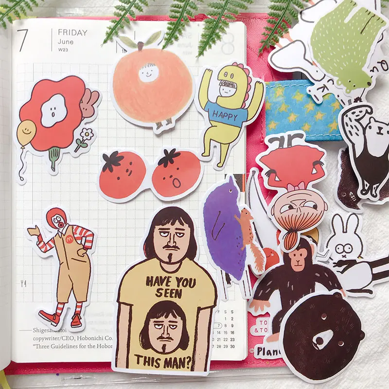 19 шт./компл. ретро милый я мультфильм вишня наклейки с буквами набор для