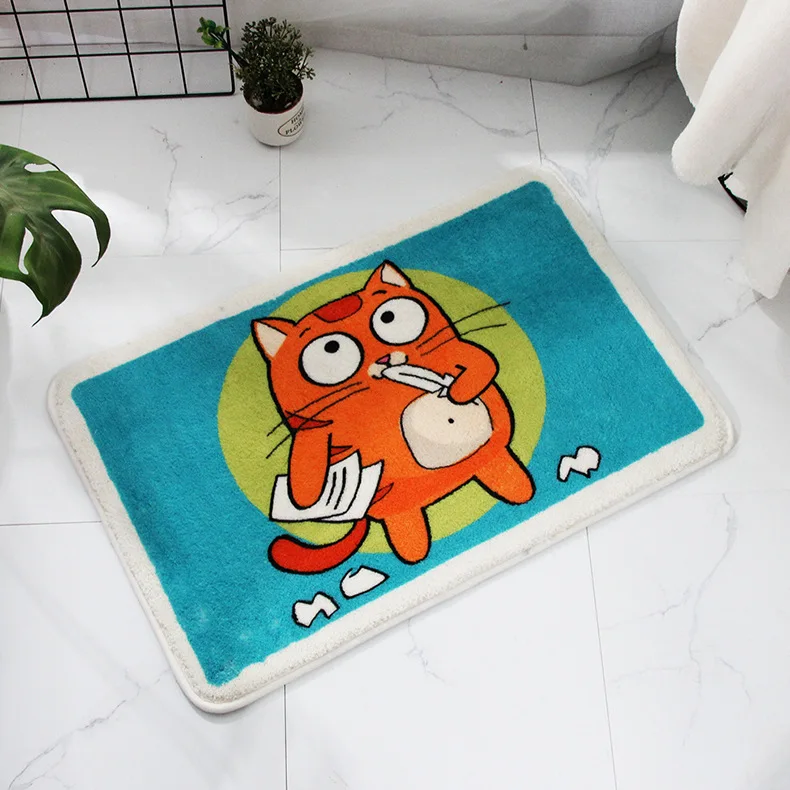 

Cute Door Mat Bathroom Non-Slip Mat Absorbent Toilet Mat Waterproof Non-Slip Floor Mat 60*90cm Carpet Bath Rug Mat