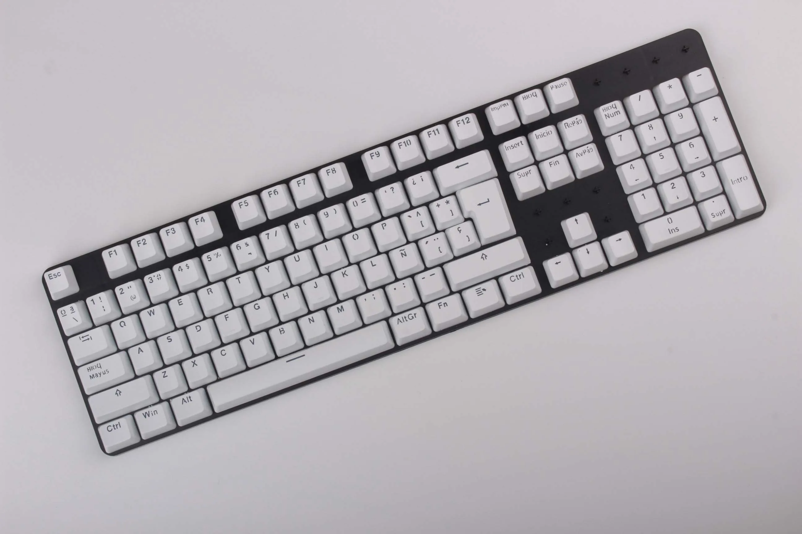 ABS Spain white PBT Русский Испанский Французский колпачки для механической клавиатуры MX переключатели DIY Замена прозрачная поддержка светодиодного освещения колпачки - Цвет: ABS Spain white