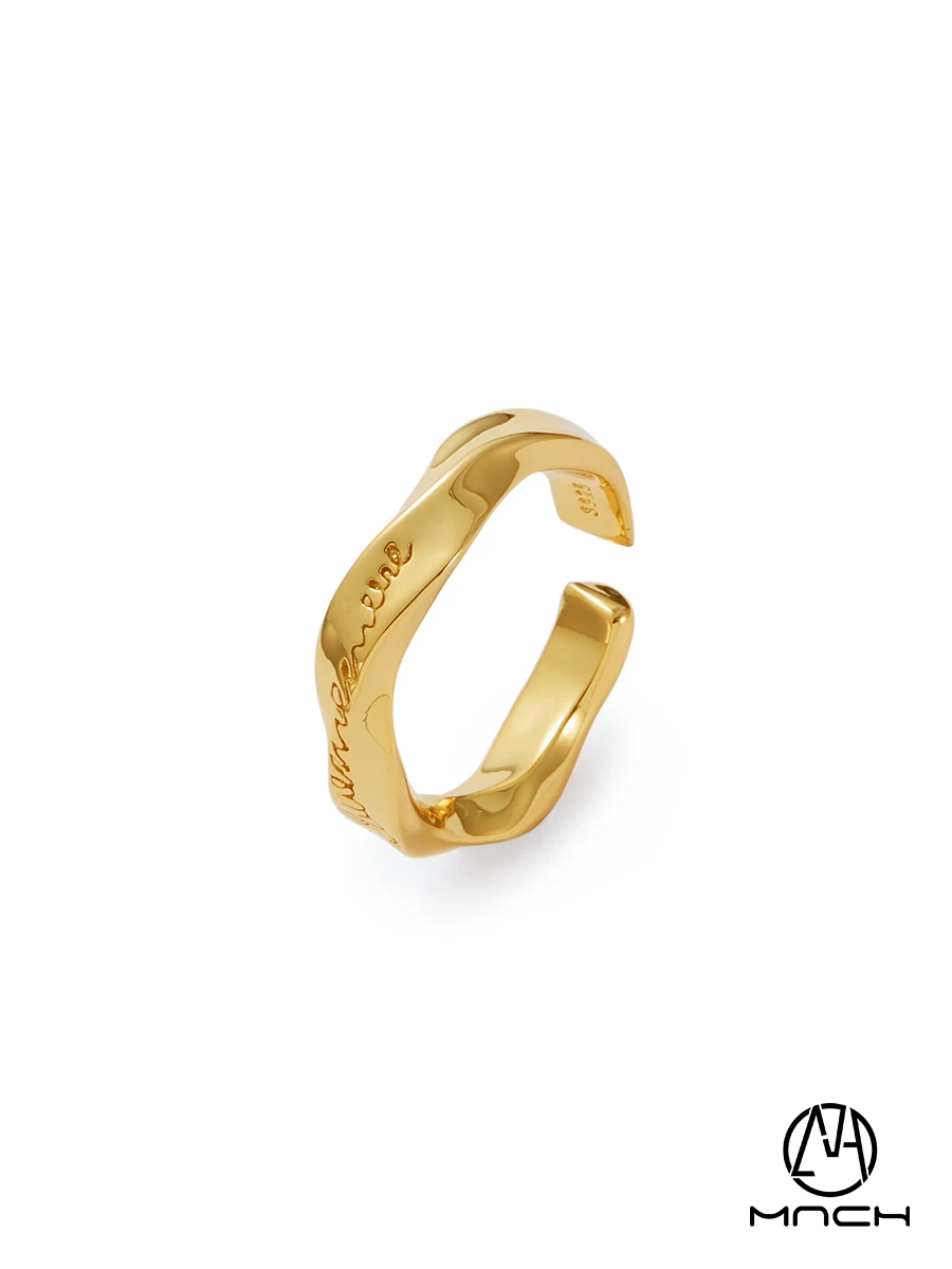 

Couple Mobius Ring European and American Style Trendy S925 Sterling Silver Gold Plated Open Ring English Ring Silver Jewelry
