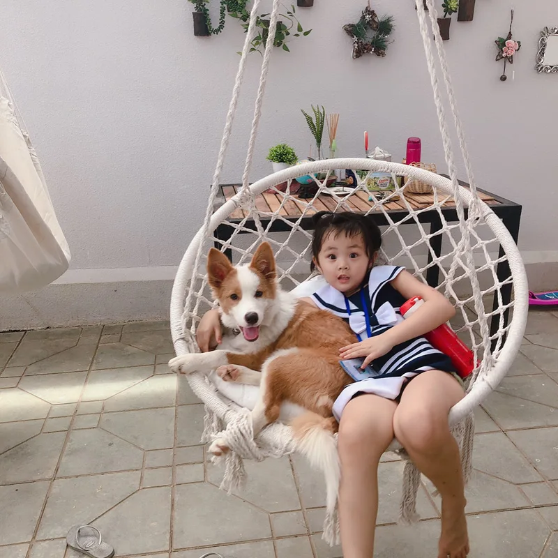 INS Стиль качели кресло с подвесным крюком 110 кг Ёмкость макраме Колыбель для