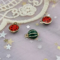 lizz 10pcs watermelon zinc alloy floating pendant fashion jewelry accessories charms for jewelry making bulk charm dangles
