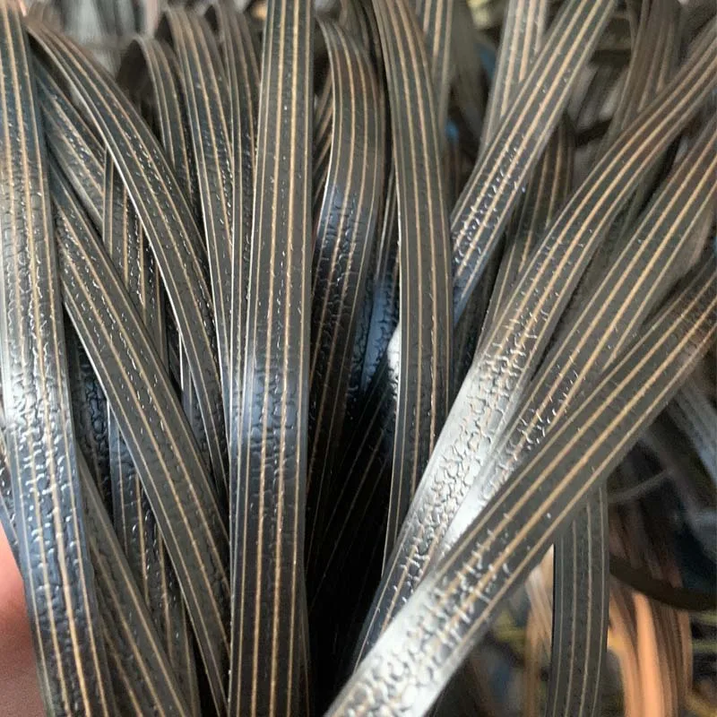 Рулон плоского синтетического ротанга с черным градиентом 8 мм плетеная мебель