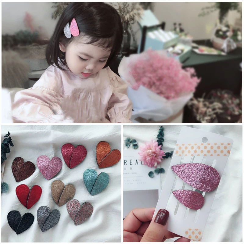 

Новинка 2020, аксессуары для волос в Корейском стиле, Детские аксессуары для волос, Золотая пудра, капля воды, BB, комбинированный набор заколок...