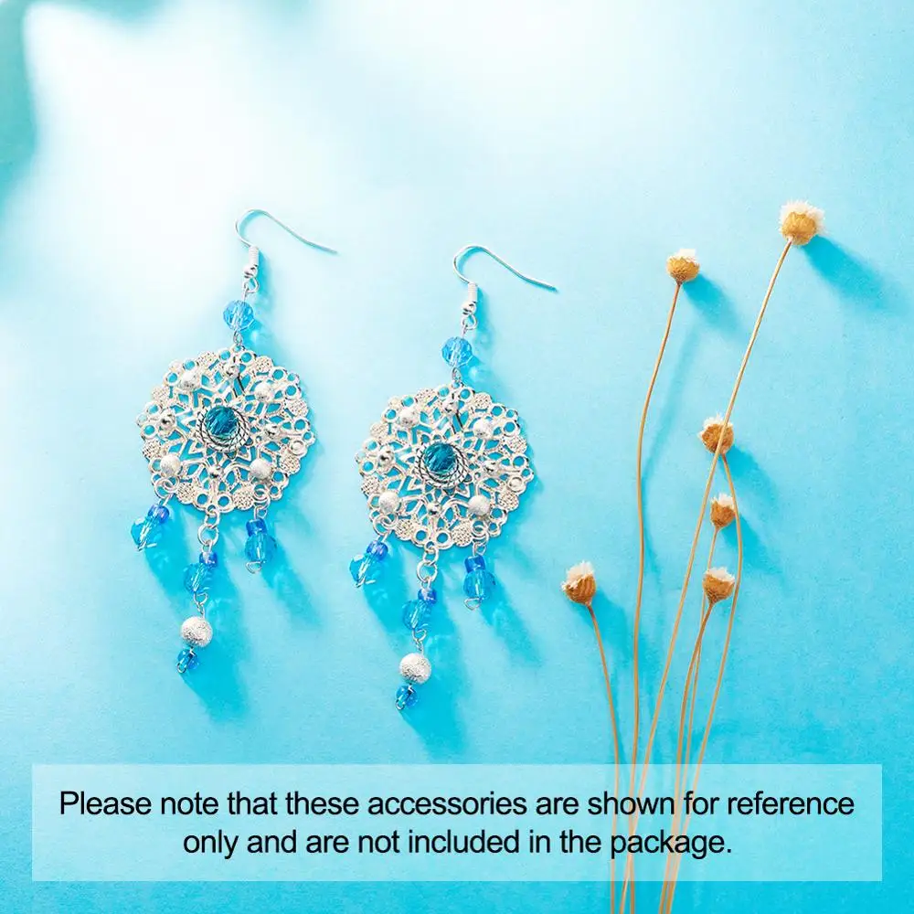 60pc Iron Filigree Joiners Links Flower Wraps Connectors Mixed Color Round Charms Pendant Base for DIY Jewelry Earrings Making | Украшения