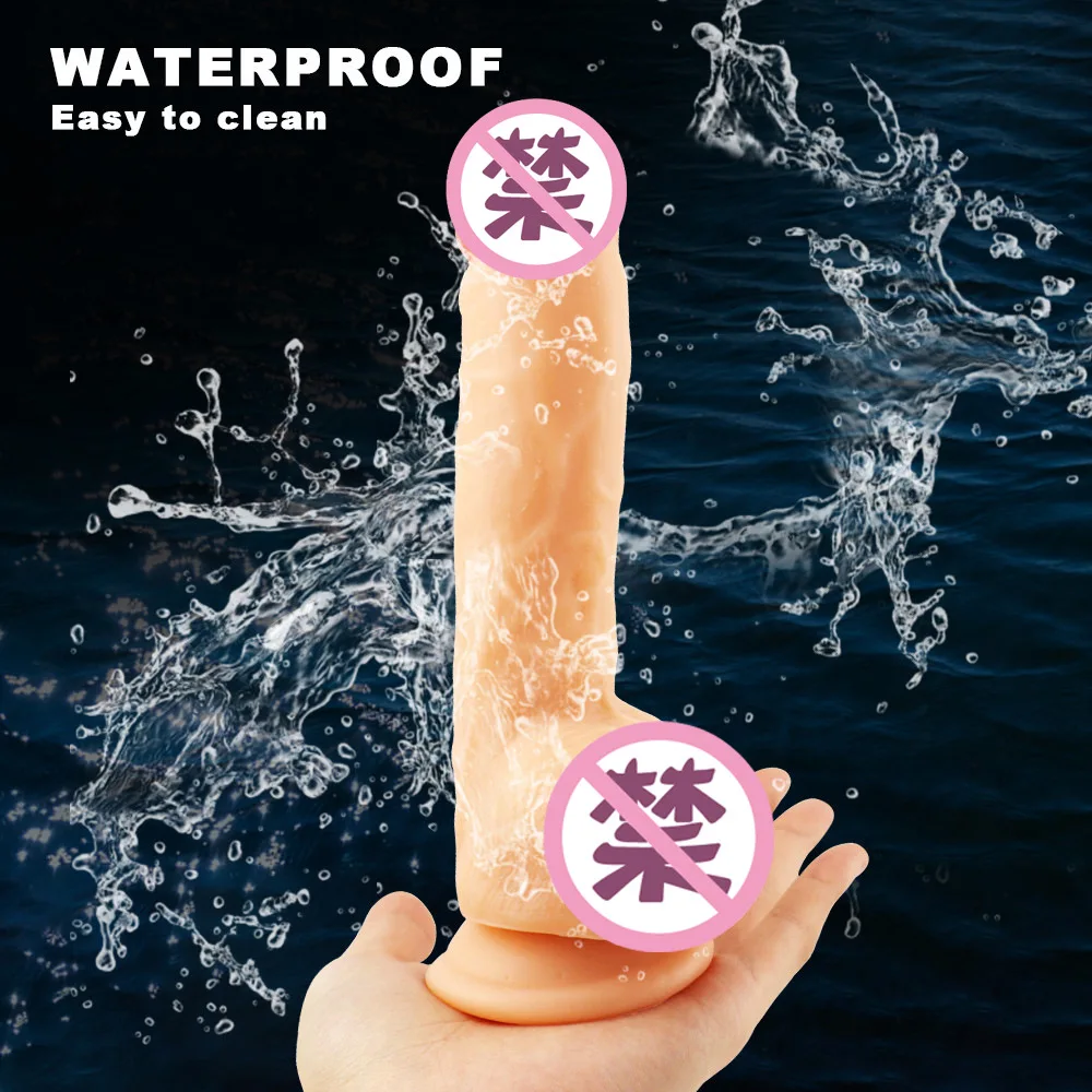 Мягкий искусственный толстый силиконовый фаллоимитатор с присоской пенис