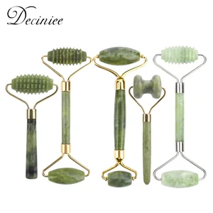 Нефритовый роллер для лица, 5 видов, Нефритовый камень Массажер для лифтинга, кварцевый роллер для лица, инструменты для массажа лица, глаз, шеи