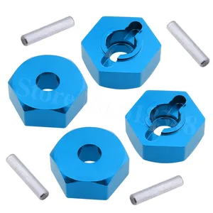 4 шт.лот Шестигранная гайка с алюминиевым колесом 12 мм 4P HSP 102042 (02134) обновленные запчасти 110 для 4WD RC автомобилей Himoto 33009