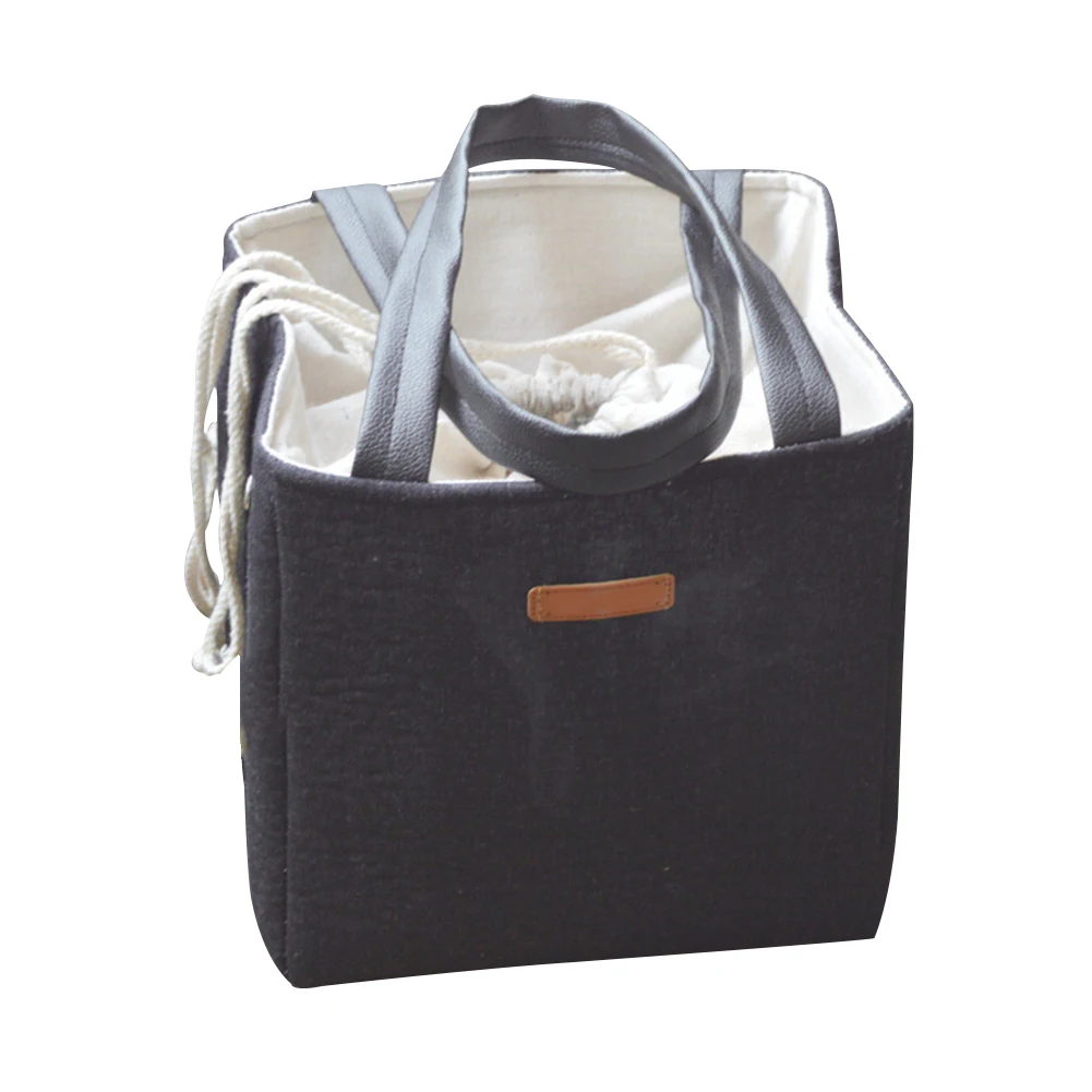 

Easy Clean Large Lunch Bag Wear Resistant Picnic Shopping Thicken Multipurpose Tote Waterproof Thermal Cotton Linen Grocery