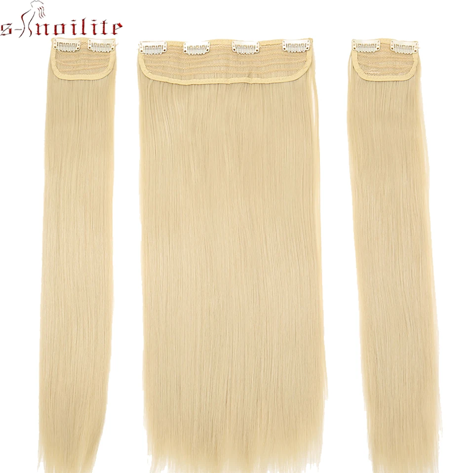 SNOILITE 20 ''синтетические 8 заколки для волос Расширение 3 шт./компл. длинные