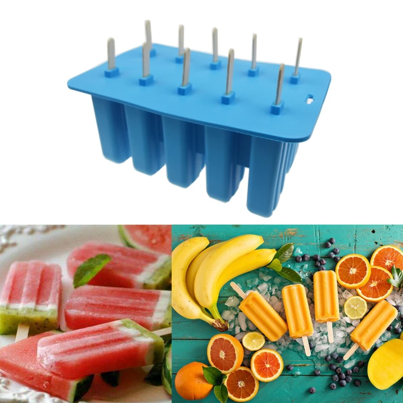 

Homemade Ice Cream Mold Edible Silicon Dessert Ice Cream Mold With Popsicle Stick Silica Gel Frozen Ice Cube Cream Tools