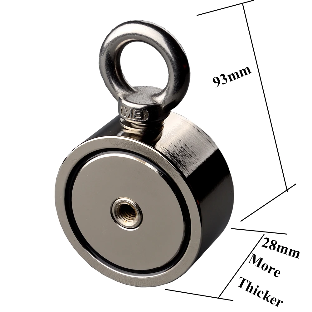 150 кг * 2 двухсторонние сильный неодимовый магнит восстанавливающиеся поисковые