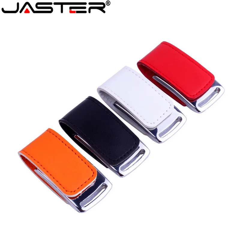 JASTER металлический USB флэш-накопитель, кожа и металл брелок Флешка Мода creativo USB 2,0 64 ГБ 32 ГБ 16 ГБ 8 ГБ 4 ГБ U диск