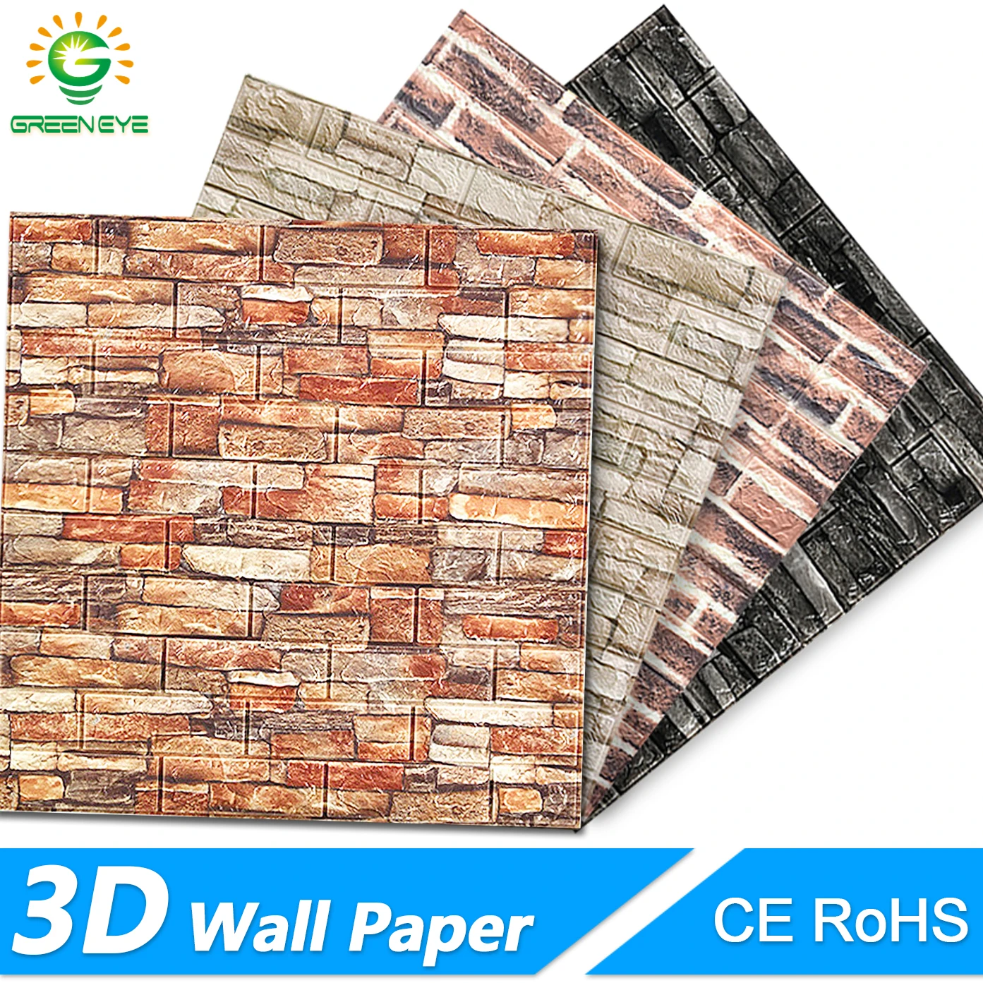 

3D Wall paper Marble Brick Peel and Self-Adhesive Wall Stickers Waterproof DIY Kitchen Bathroom Home Wall Stick PVC Tiles Panel