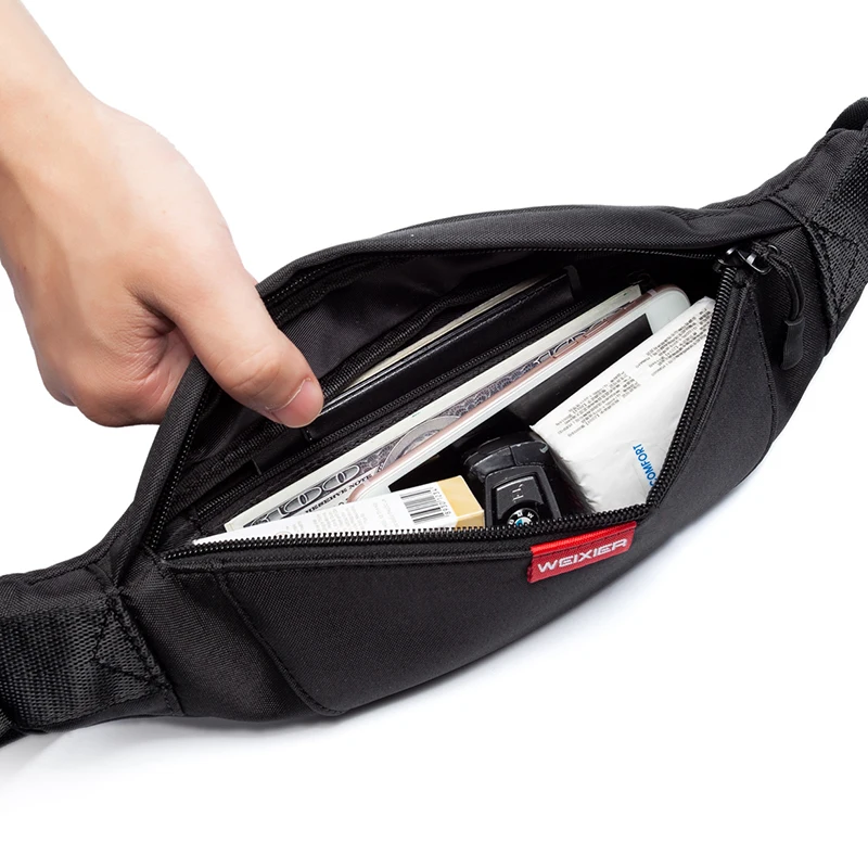 Waist Bag Casual Messenger Bag  Earphone Hole Lightweight Small Bag Sports Running Bag Waterproof Multi-Function Chest Bag