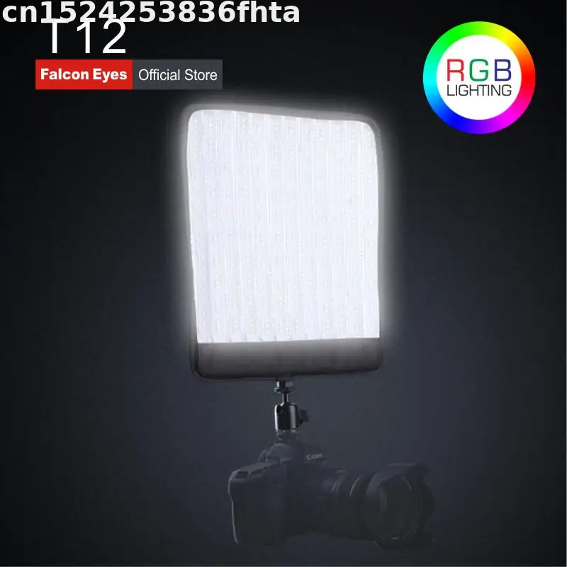 

Falcon Eyes 50W LED RGB Camera Lighting Bi-Color 2700K-9999K LED Photo Lamp Portable Studio Video Light With Battery & Case T12