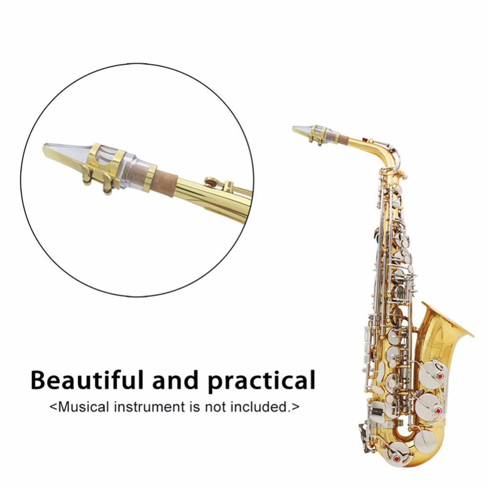 E flat Crystal Mouthpiece Kit Set Alto Saxophone Transparent with Clip/Reed Portable for Music Player Sax Accessories | Спорт и